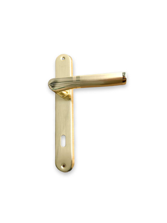 IRIDA 1952-3 GOLDEN IRIDA IRIDA IRIDA 90mm BUTON PENTRU UȘĂ DE ACASĂ cu PLACĂ POMOLI GOLDEN