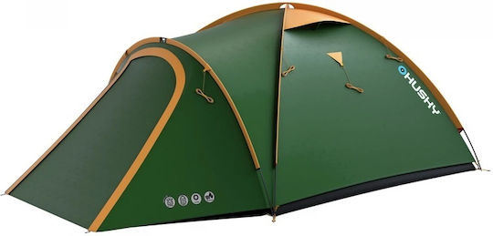 Husky Bizon 3 Classic Camping Tent Igloo Green with Double Cloth for 3 People 410x230x135cm
