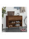 Metallic Shoe Organizer with 2 Shelves Smoked Oak 70x36x60cm