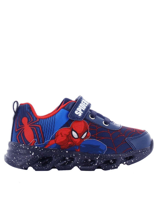 Disney Παιδικά Sneakers Spiderman με Φωτάκια για Αγόρι Μπλε