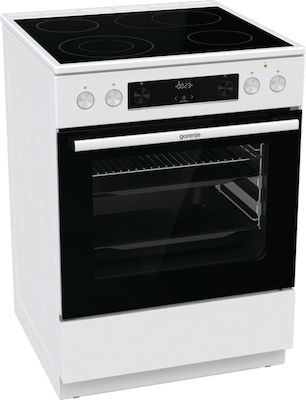 Gorenje GECS6C70WPA Aragaz 71lt cu Plite Ceramice P60cm. Albă