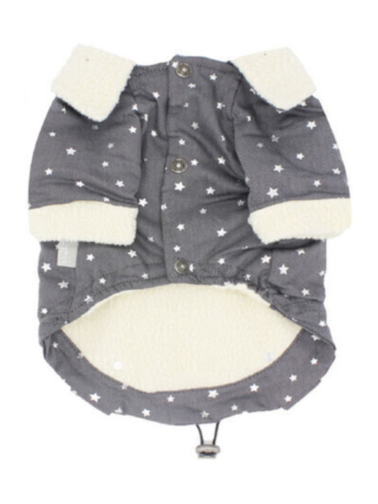Glee EOS Haine pentru câini Fleece / Impermeabil Gri Mediu cu Lungimea Spateului 30 cm