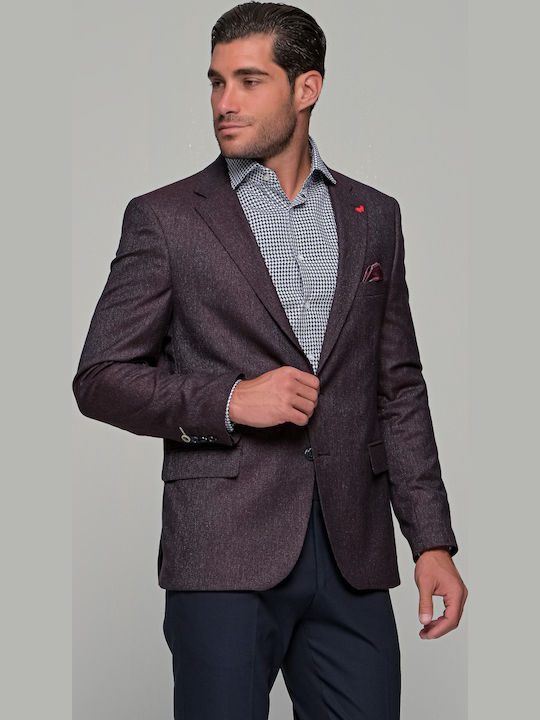 Men's Suit Jacket Slim Fit Burgundy