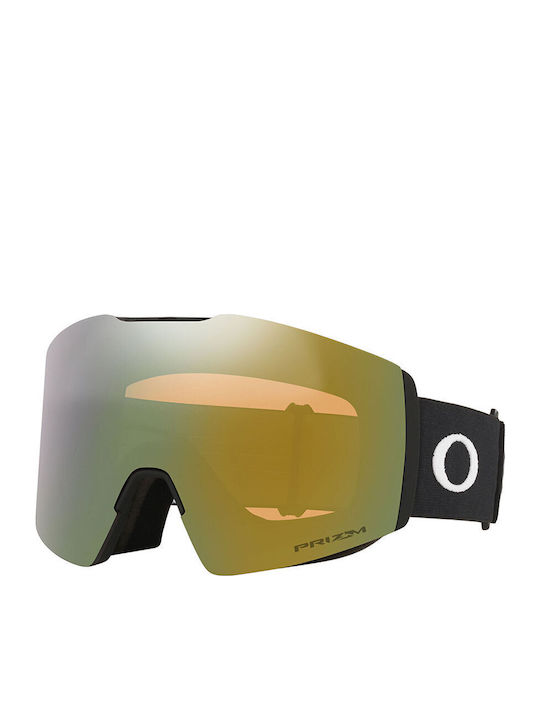 Oakley Fall Line Ski- & Snowboardbrille Erwachsene Schwarz mit Linse Spiegel in Orange Farbe