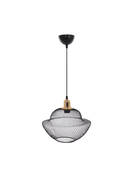 HomeMarkt Pendant Light Single-Light Grid for Socket E27 Black