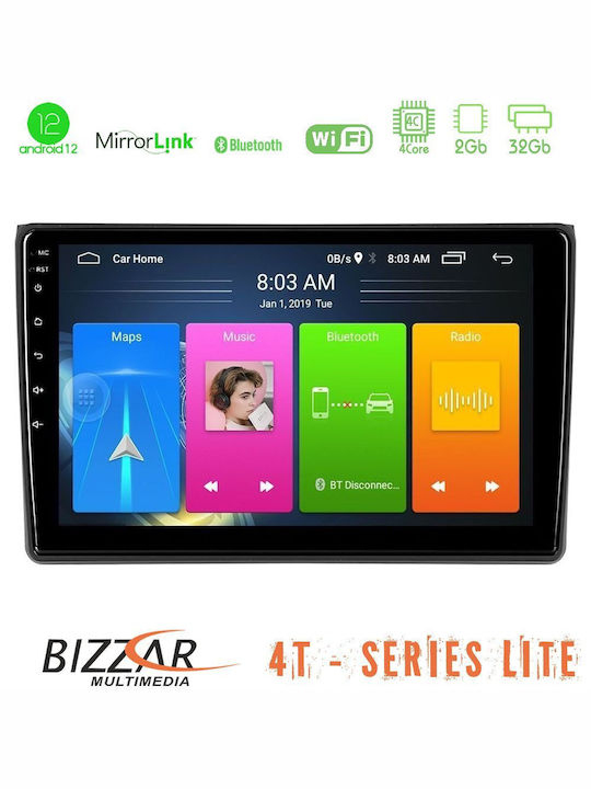 Bizzar Car Audio System for Seat Exeo Audi A4 B7 2004-2007 (Bluetooth/USB/WiFi/GPS/Apple-Carplay/Android-Auto) with Touch Screen 9"