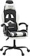 vidaXL 3143907 Artificial Leather Gaming Chair with Footrest Black / White