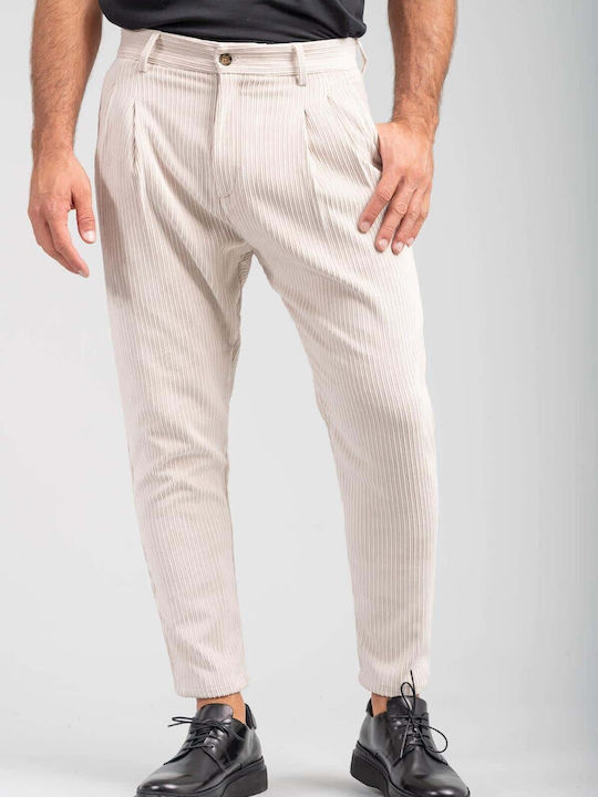 Vittorio Artist Fozia Men's Elastic Trousers White