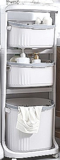 DreamHouse 7581 Boden Badezimmerregal Kunststoff mit 4 Regalböden 43x30x108cm Weiß