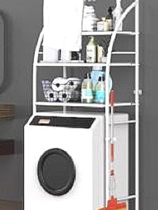DreamHouse Dreamhouse 7456 Floor Bathroom Shelf Metallic with 3 Shelves 65x25x176cm White