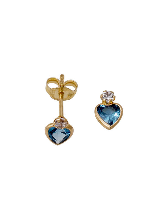 14K Gold Earrings Children's Earrings "Heart" E167AG