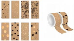 interDRUK Adhesive Decoration Tape Kraft Washi 1pcs Tape 15mmx5m