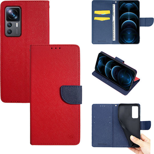 Sonique Trend Brieftasche Synthetisches Leder Red / Dark Blue (Xiaomi 12T / 12T Pro)