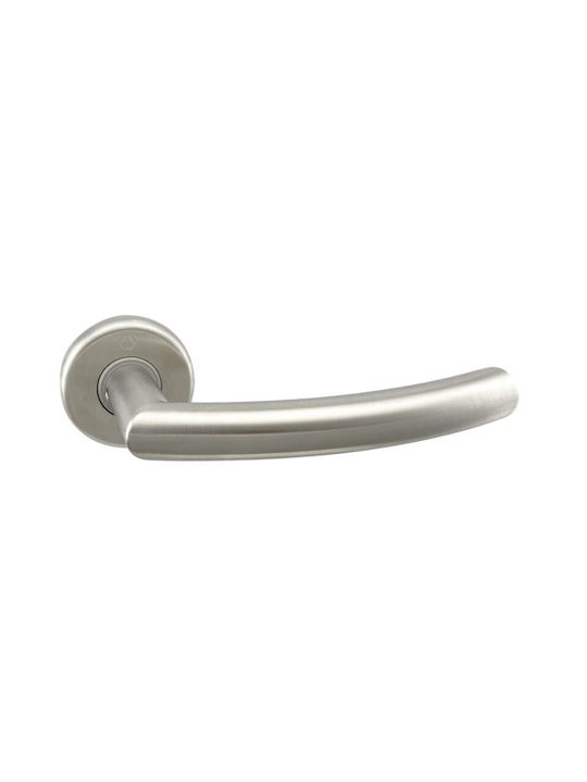 Hoppe Middle Door Lever Rosette Pair Stainless Steel