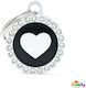 My Family Glam Identificator Câine Inima Negru Metalic Mici 2.85cm