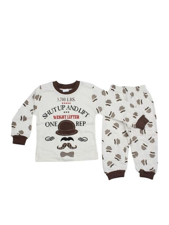 Supermini Kinder Schlafanzug Winterlich Braun Little Dude