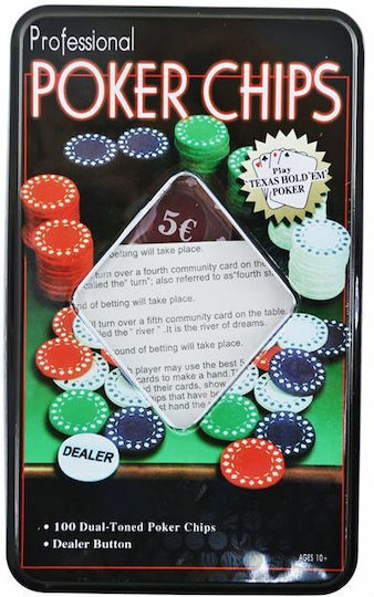 Σετ 100 Μάρκες Poker σε Μεταλλικό Κουτί