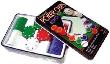 Set von 100 nummerierten Pokerchips 4gr in Metallische Box