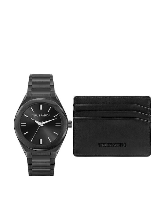 Trussardi T-Big Ανδρικό Ρολόι 41mm Μπαταρίας με Μαύρο Μεταλλικό Μπρασελέ