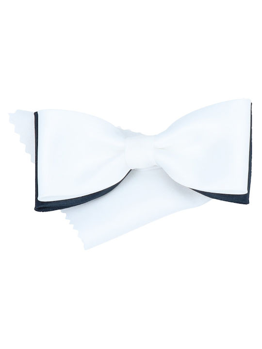 Satin bow tie white-blue for boys (1-6 years)