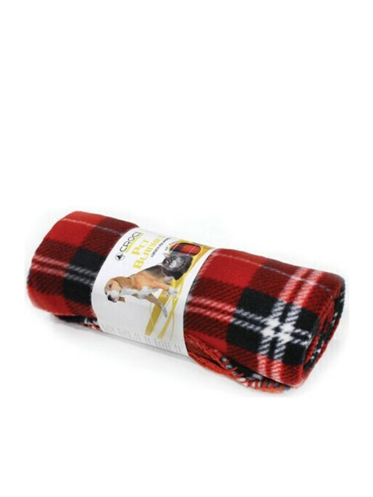 Croci Tartan Bettdecke für Hunde Rot 140x100cm.
