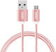 GND GND Braided USB 2.0 to micro USB Cable Ροζ 1m (GND MICUSB100MM09)