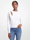 Women's Long Sleeve Sweater Woolen White