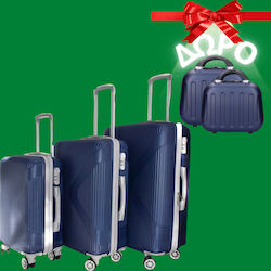 Ormi Travel Suitcases Hard Navy Blue with 4 Wheels Set of 5pcs