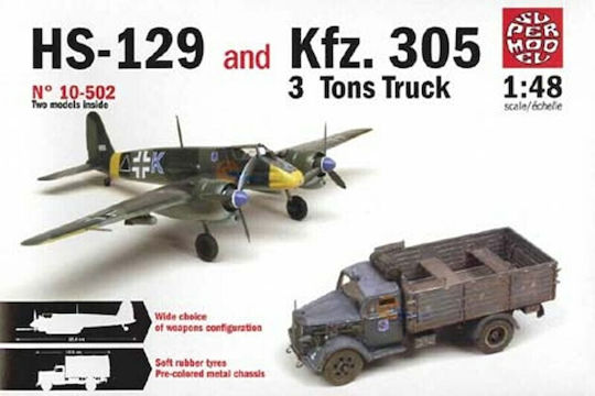 Italeri HS 129 and KFZ.305 Static Airplane Model 1:48