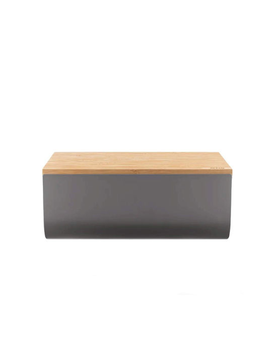 Alessi Matina BG03 Ψωμιέρα με Καπάκι Μεταλλική Dark Grey 34x21x14cm