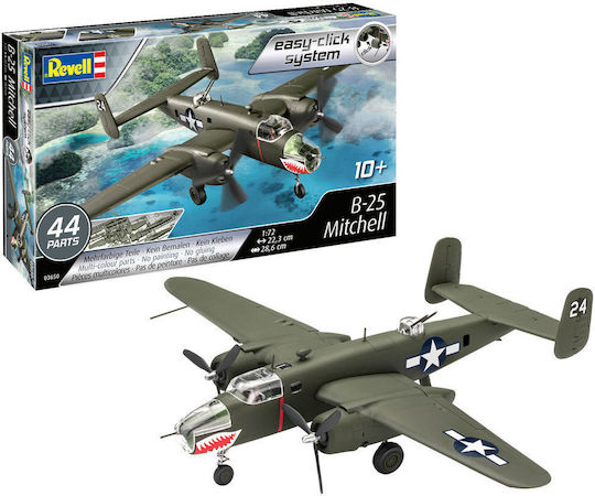 Revell B-25 Mitchell Modellfigur Flugzeug 44 Teile im Maßstab 1:72 22.3x28.6cm.