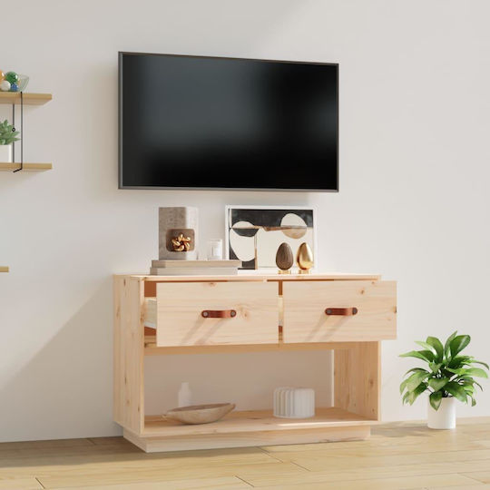 TV-Ständer aus Massivholz Beiges M90xT40xH60cm