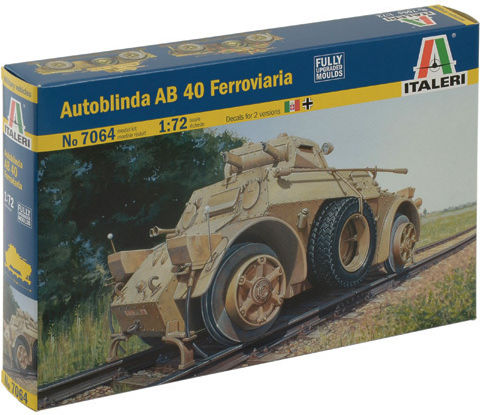 Italeri Autoblinda AB 40 Ferroviaria Фигура за Моделизъм Резервоар в Мащаб 1:72 7.3см.