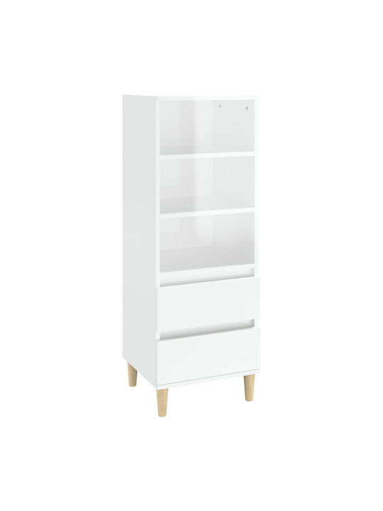 Bookcase Glossy white 40x36x110cm