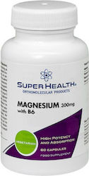 Super Health Magnesium with B6 300mg 60 Mützen
