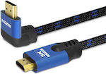 Savio HDMI 2.1 Angle (90°) / Braided Cable HDMI male - HDMI male 3m Μαύρο