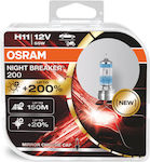 Osram Lămpi Night Breaker 200 H11 Halogen 12V 55W 2buc