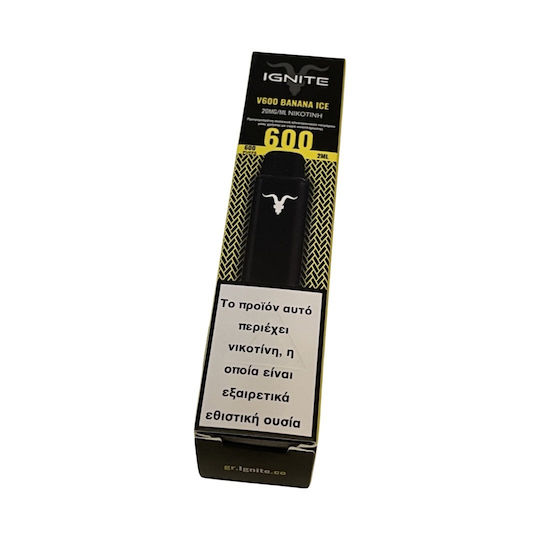 Ignite Ηλεκτρονικό Τσιγάρο μιας Χρήσης Banana Ice 2ml 20mg Μαύρο