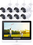 Integrated CCTV System Wi-Fi with Screen and 8 Wireless Cameras