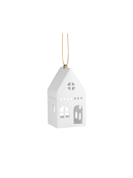 Raeder Lighthouse Angular Christmas House Ornament White 6x6cm Small RD