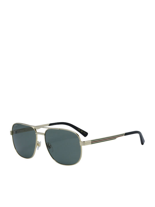 Gucci Unisex Ochelari de soare cu Auriu Cadru și Gri Lentilă GG1223S 002