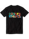 PCMerch Marvel Logo Character Fill Retro T-shirt Black Cotton