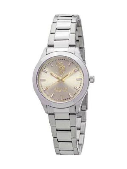 U.S. Polo Assn. Layla Watch with Silver Metal Bracelet