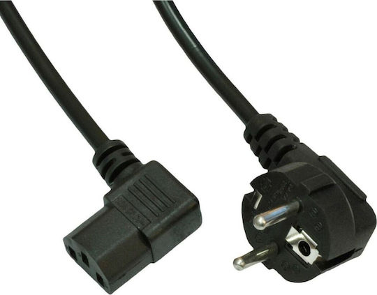 Akyga Schuko - IEC C13 Cable 3m Μαύρο AK-PC-12A
