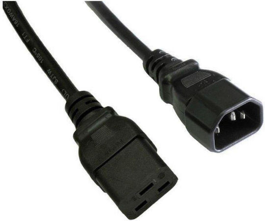 Akyga IEC C19 - IEC C14 Cable 1.8m Μαύρο AK-UP-02