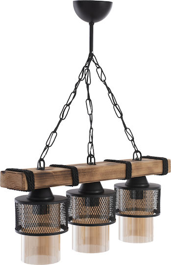 HomeMarkt Κρεμαστό Φωτιστικό Καφέ Ράγα με Ντουί E27 50εκ.