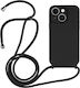 Liquid Back Cover Silicone with Strap Black (iPhone 14)