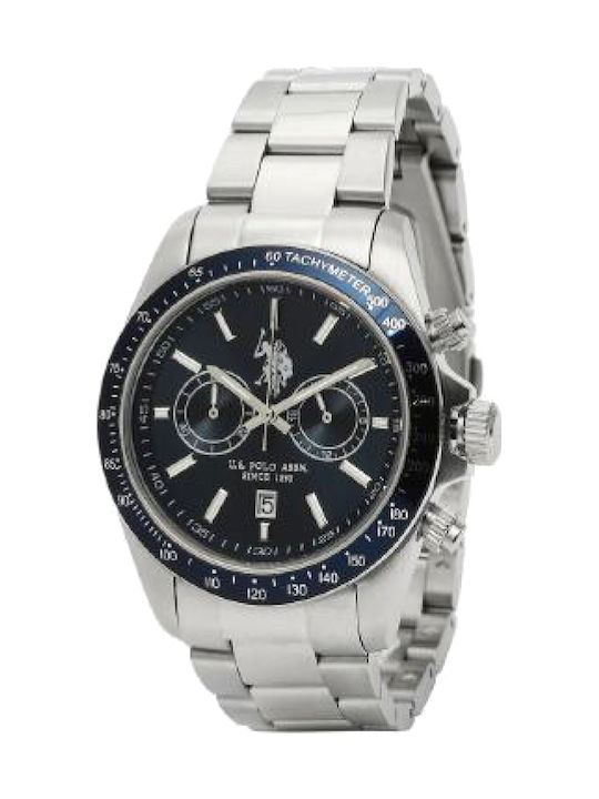 U.S. Polo Assn. Charles Ανδρικό Ρολόι 40mm Μπαταρίας με Ασημί Μεταλλικό Μπρασελέ
