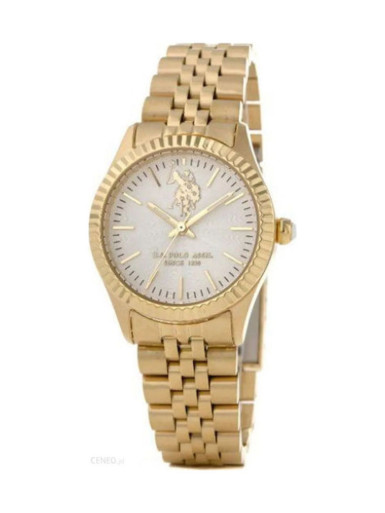 U.S. Polo Assn. Azure Γυναικείο Ρολόι 33mm Μπαταρίας με Χρυσό Μεταλλικό Μπρασελέ