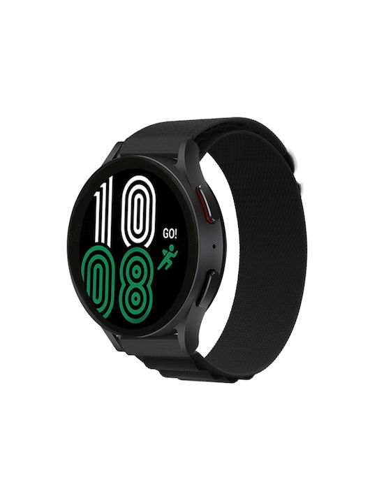 Nylon Λουράκι Υφασμάτινο Μαύρο (Galaxy Watch4/5/6/7/FE/4 Classic/6 Classic/5 Pro)